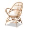 Baxton Studio Jayden Modern Bohemian White Fabric Upholstered and Natural Brown Finished Rattan Accent Chair 205-12693 - alternate 9